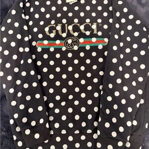 Gucci Navy and White Polka Dot Top